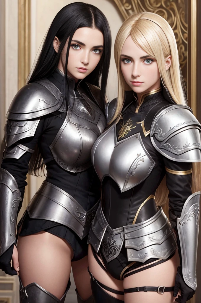 german womens, catholics, nazi , black hair,blondes perfect face, detailed face, lesbians, warriors roman, using sexy armor , soft lesbians, sexy, full body