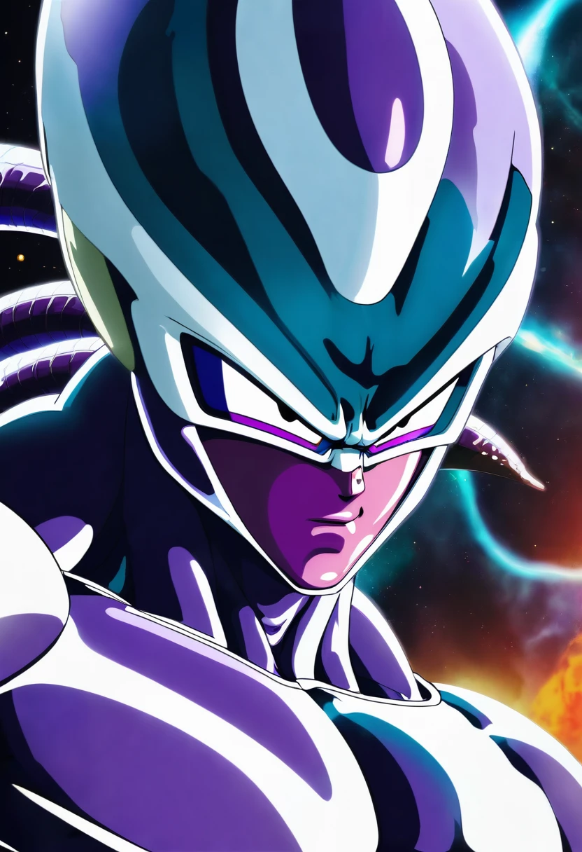 (((Extreme close-up Xenomorph Alien the eighth fusion passenger Frieza (((Dragon Ball Z))) front images color images Splash Akira Toriyama))),(((Surreal and cinematic images)))