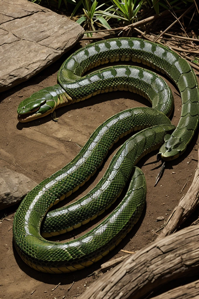 Create a hybrid of an anaconda with a scorpion. Don&#39;t make legs for the snake, a sting in the tail, black color, that looks poisonous, that the combination of these two species is remarkable. 