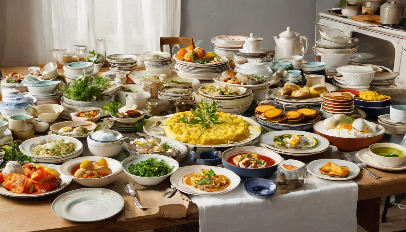 A table full of dishes