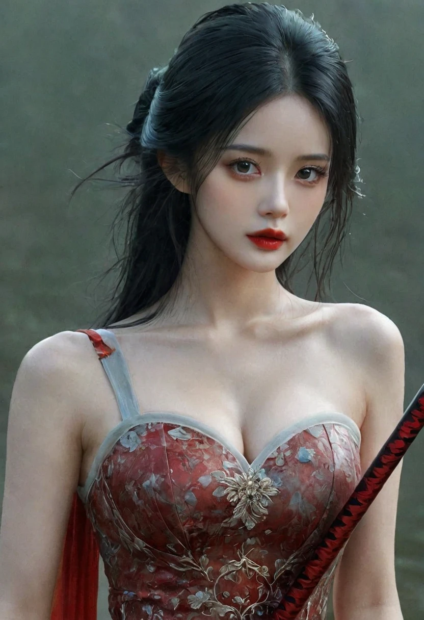 Highest quality, shape, Very detailed, In detail, High resolution, 8k wallpaper, Perfect dynamic composition, Beautiful details, (Chain Body Jewelry),Random Hairstyles, Perfect ???????，Center of chest, Natural color lip, Random sexy poses,Woman with perfect body，devil