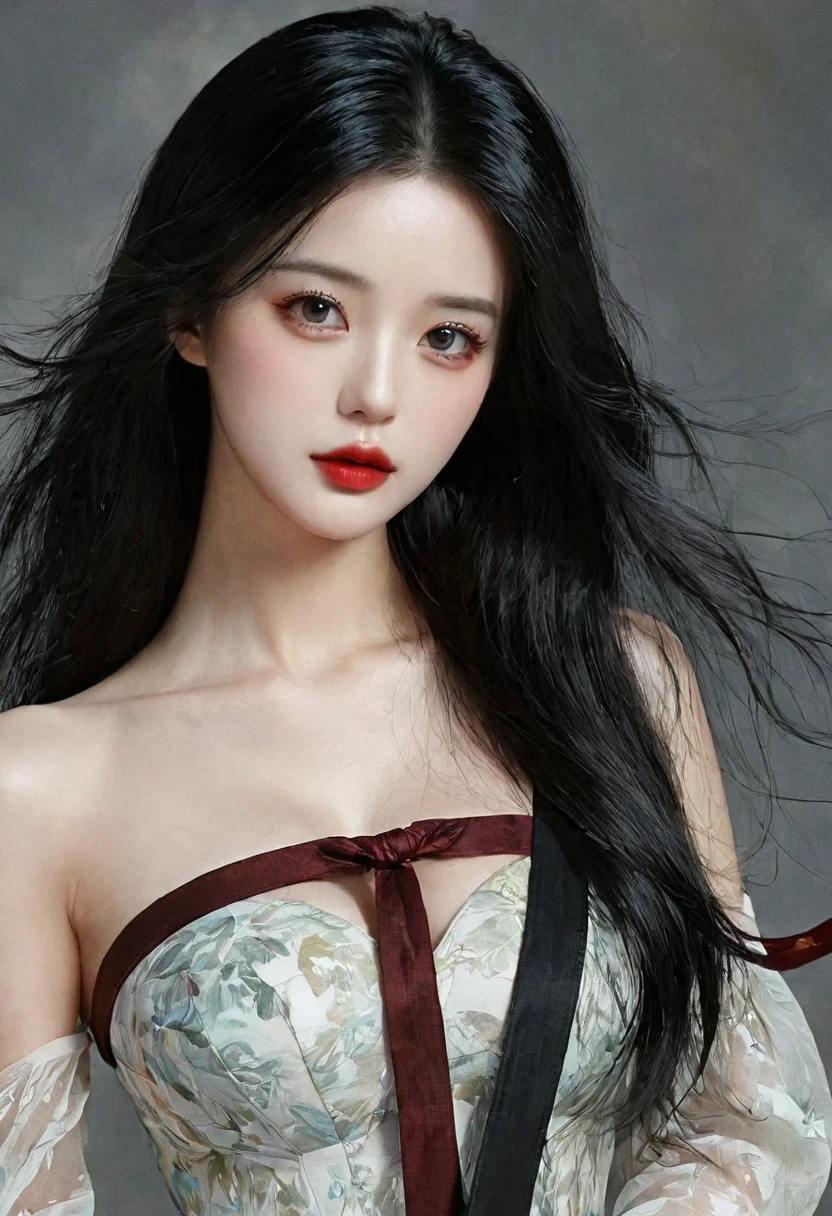 (masterpiece),(best quality:1.1),(Super detailed),Best Illustration,detailed,(naked:1.1),(Intense full body shot),Watercolor painting)floating,1 busty girl,(Large Breasts,nipple),Solitary,,Slim,(极其Exquisite beauty的脸),(big eyes,Exquisite beauty),(Messy black hair),(Exquisite makeup,Red lips),Holding a red long sword,Soft and lazy,bright,4K