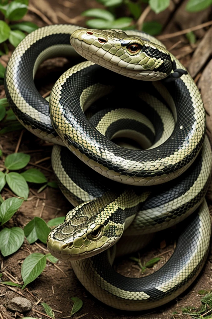Create a hybrid of a snake with another animal that looks terrifying