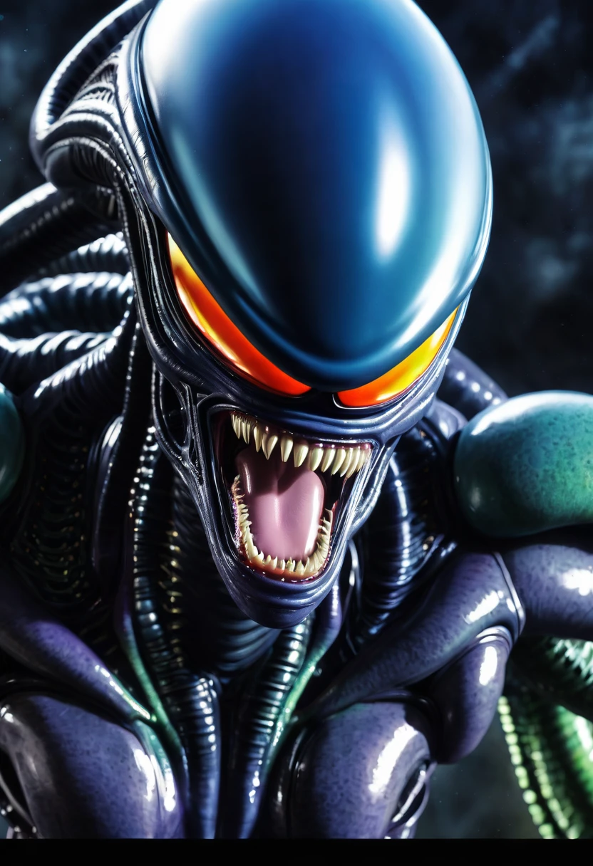 (((Extreme close-up Xenomorph Alien the eighth passenger fusion Cell Imperfect embryo))),(((Dragon Ball Z))) front images color images Splash Akira Toriyama))),(((Surreal and cinematic images)))
