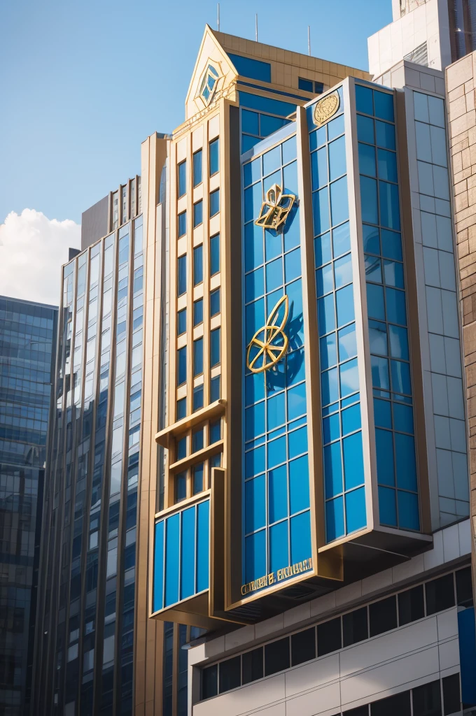 Create a simple blue and gold symbol for buildings 