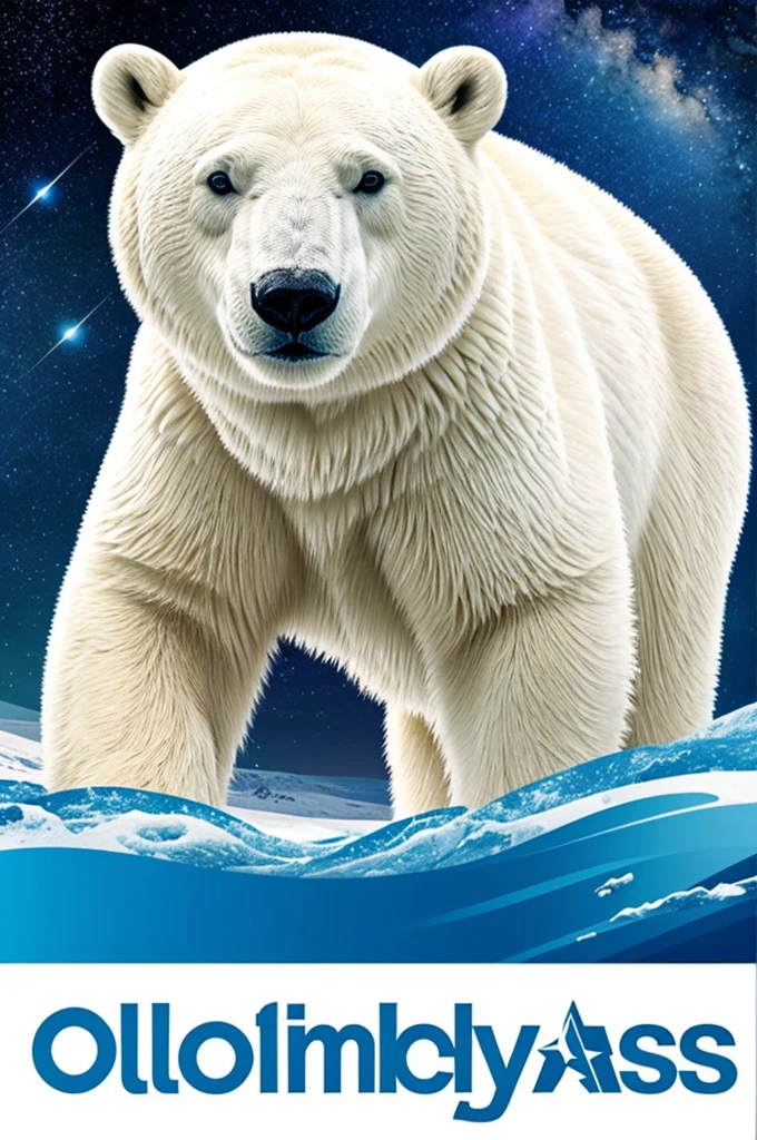 Promotion logo with polar bear and stars