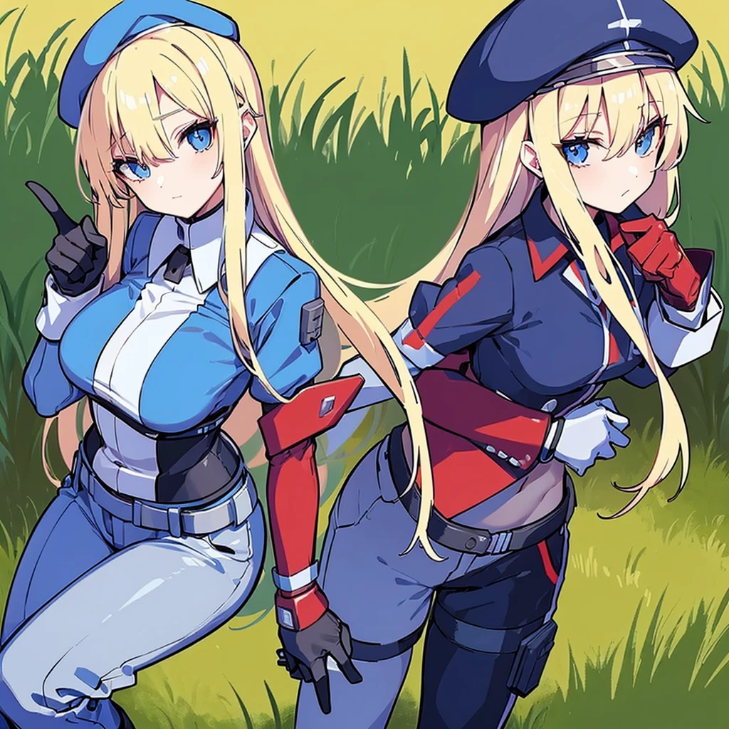 American and Soviet girl clash {breasts} against one another