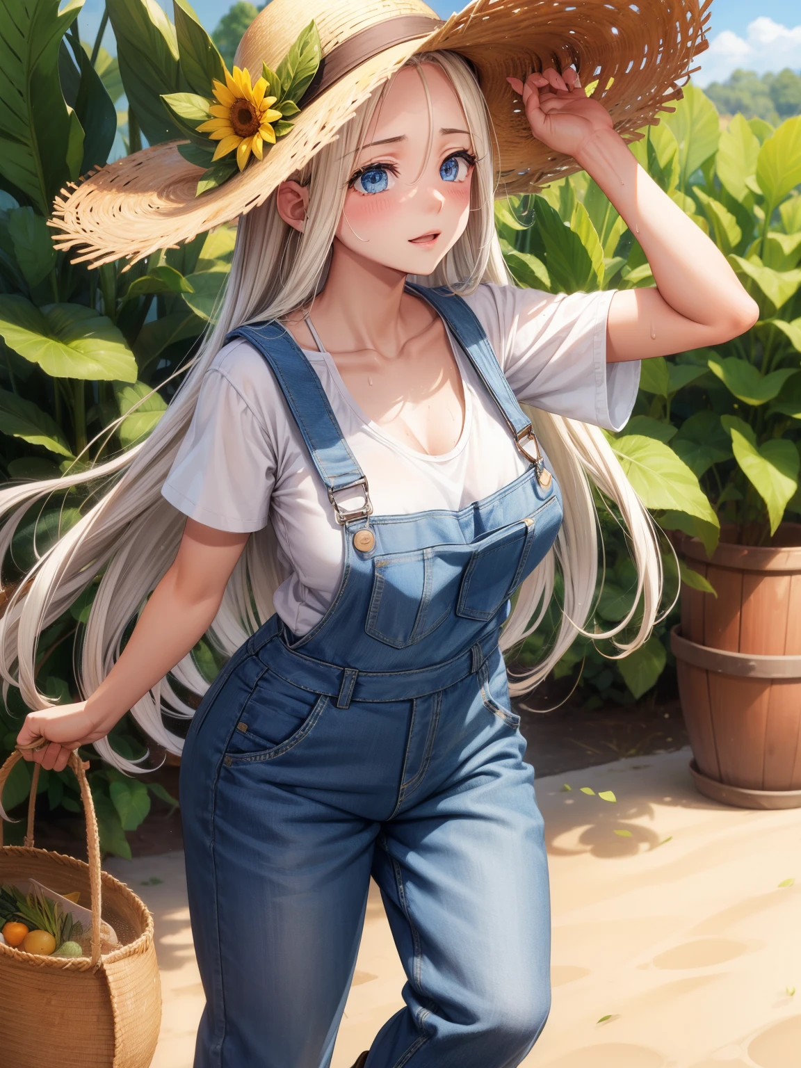 Sun Harvest Festival、Farmer、Straw hat、Overalls、towel around neck、gloves、pants、shoes、Sweat