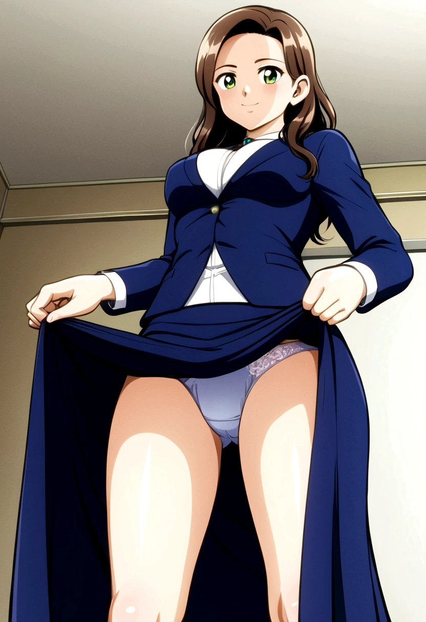 音無響子
Low - Angle、
Low - Angle、Long skirt、Hold down your skirt that is being blown up by the strong wind、Anime white panties in a strong wind、Crotch is visible
ローレグのパンツ、Color: White、
Crotch is visible、
、Lined、White lace lining、
