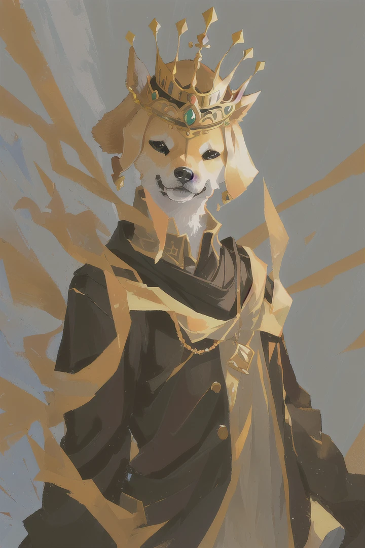 Shiba Inu anthropomorphics,Shiba Inu wearing a crown,Anthropomorphic form,Boys,cute