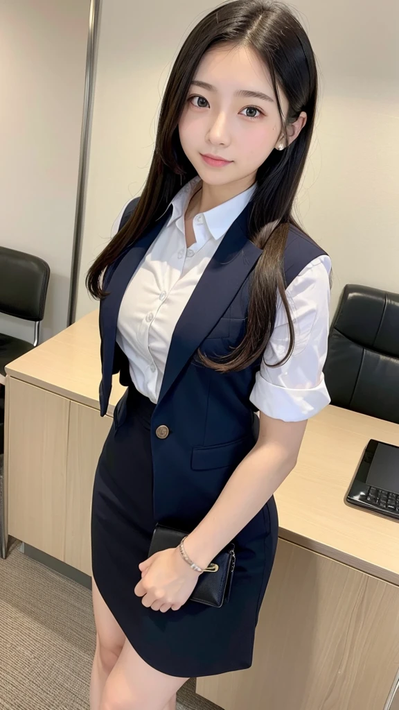 Teenage Girls、Very flat chest、business uniform、Office Lady、