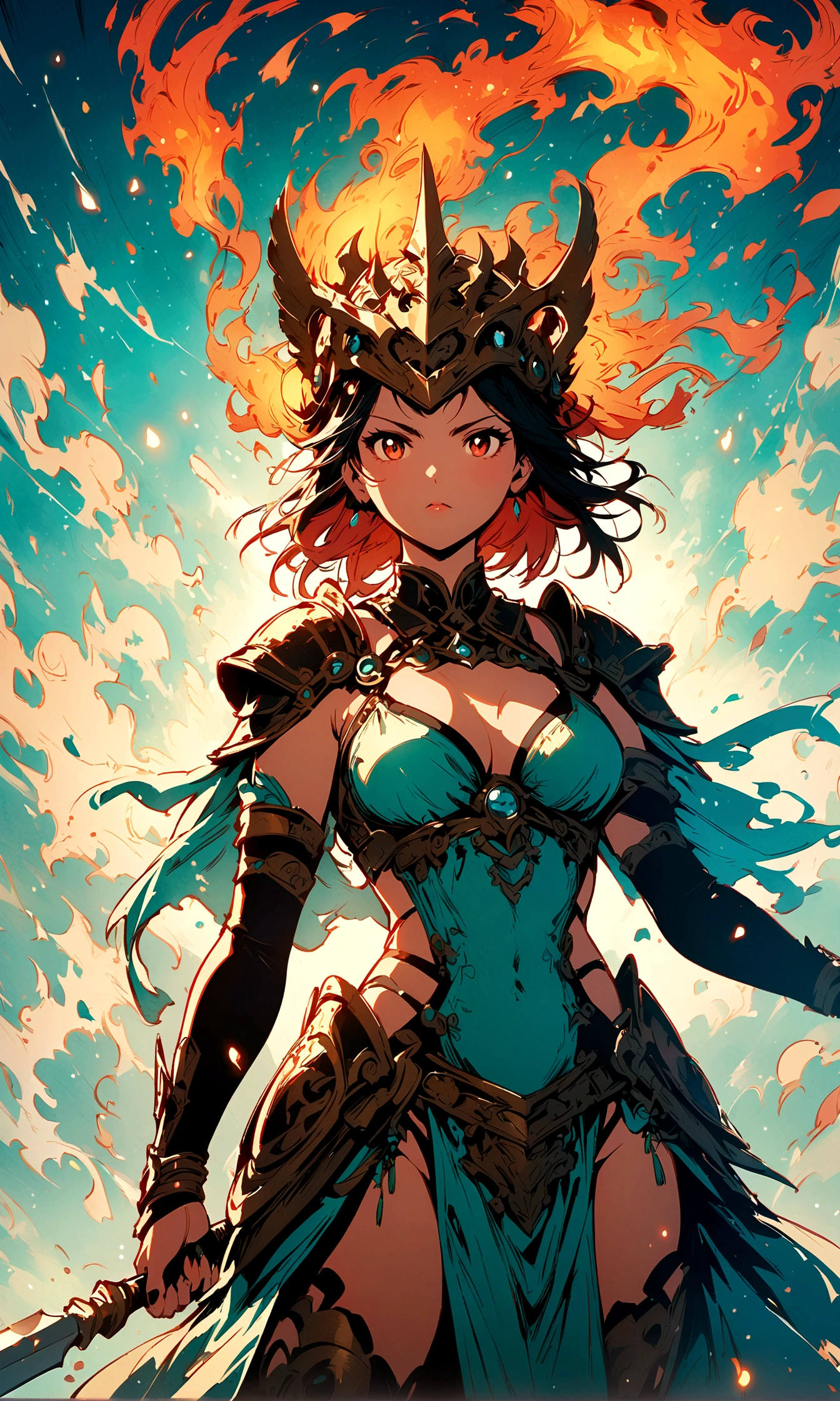Woman 1 Female Warrior,Illustration style