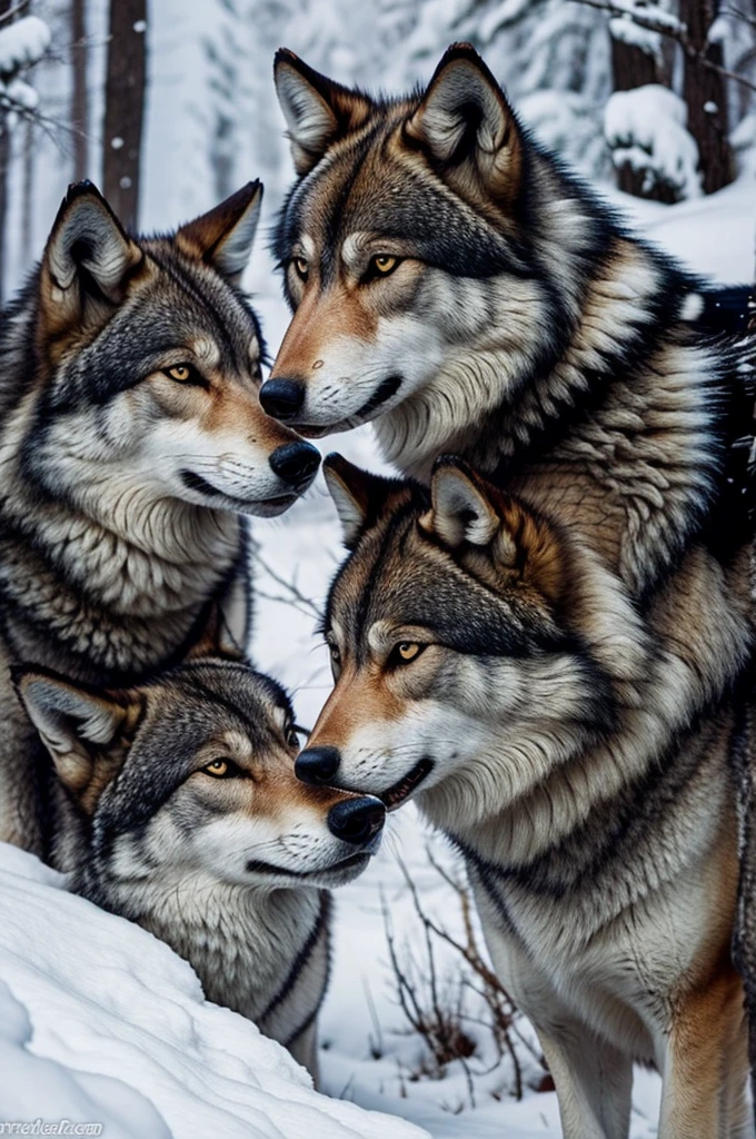 Romantic images between Rookie the Wolf and Whisper the Wolf