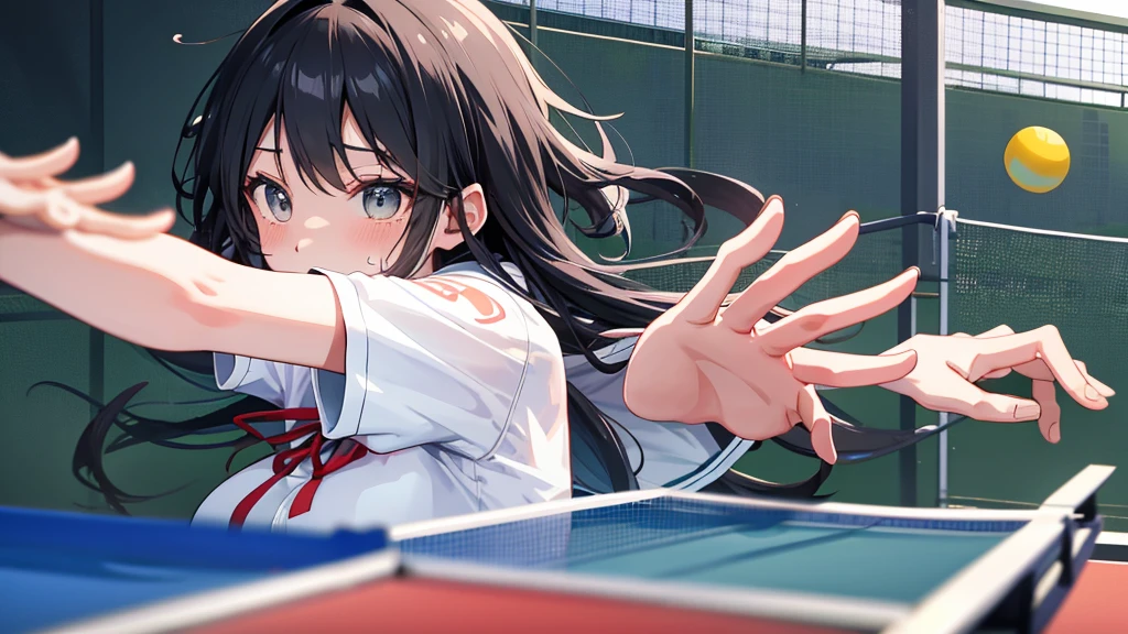 Highest quality、With a girl、Table tennis、sweating