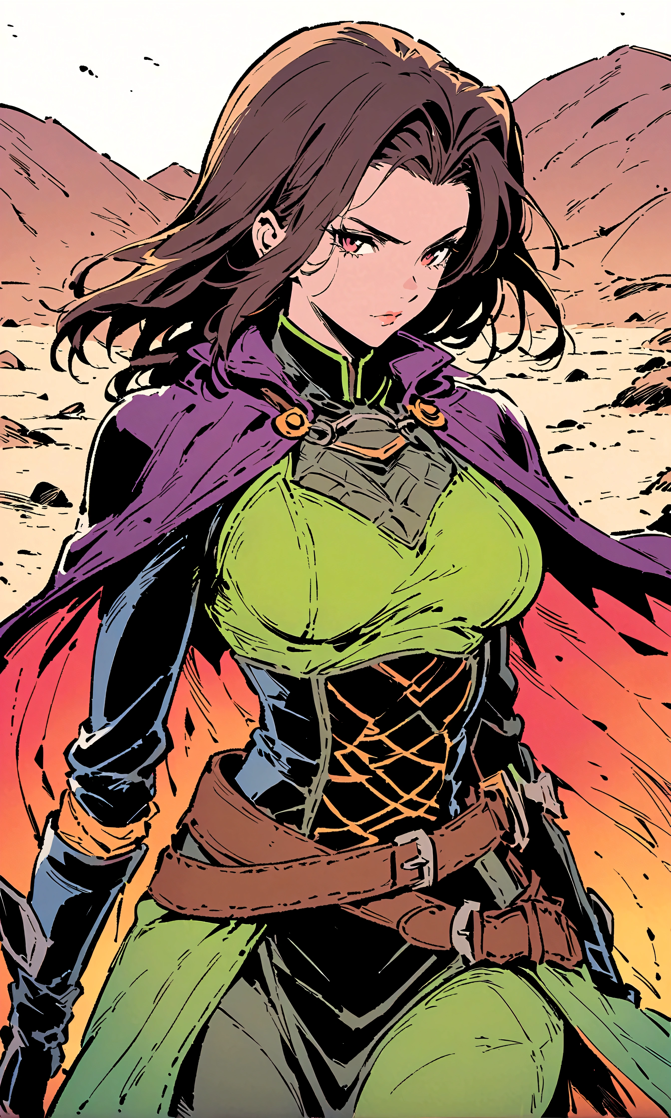 woman,Rogue,desert,Sand,cloak,Illustration style