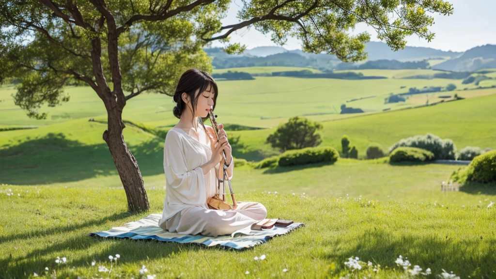 Imagine a peaceful meadow,Accompanied by soft flute melodies and gentle birdsong。suitable for work、study or relax,This calming background music promotes focus and tranquility。