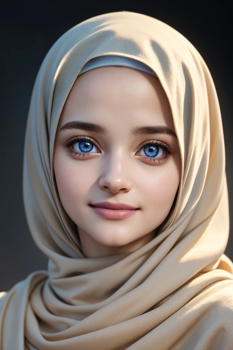 Joey King, wearing hijab . Light smile,Medium body shot,professionally retouched, soft lighting, realistic, smooth face, perfect eyes, sharp focus on eyes, 8 k, high definition, insanely detailed, intricate, elegant. in a natural background.