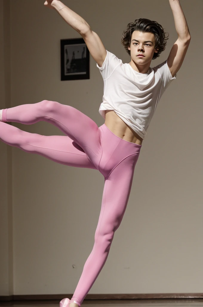  Harry Styles in pink tights doing ballet