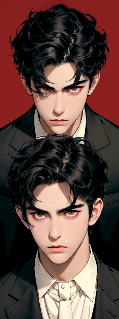 1 boy, handsome face, black hair, short hair, Sharp eyes, perfect line, perfect draw, thick neck, ignore face, pointed chin, he is a prince