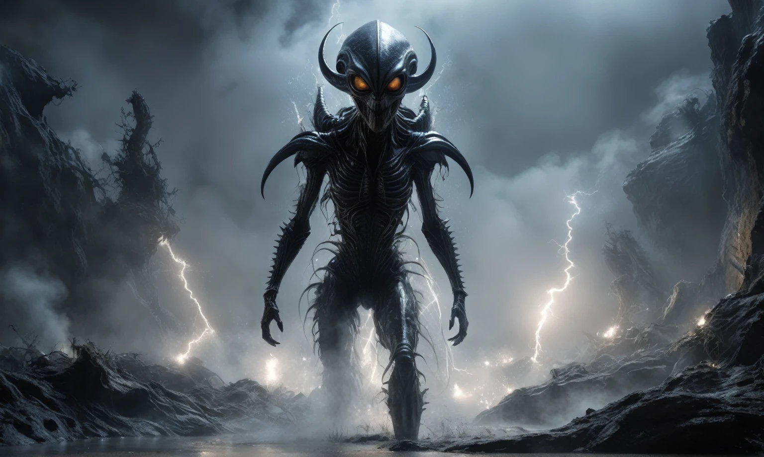 full body length,graphite hobgoblin,native africa xenomorph,once pretty face,eyebrow up,full body shot,ominous landscape,niobium gray atmosphere,photo,photorealism,Masterpiece,hyper natural skin textures, hyper realism,hyper detailed,High contrast,Realism,Ultra Detailed,irina yermolova,close full body shot,32K resolution,Nikon Z9, ,demonic, fog, smoke, audience, mist, featuring ultra-realistic and hyper-realistic elements,
Marta Bevacqua, Ellen Jewett, Kawacy, Katsuya Terada, Carne Griffiths, explosive lightning, concert lighting, bokeh, luminal space that feels
both bright and surreal. Includes liquid fluid elements for added depth and movement. Rendered in an unreal
engine and post-processed to achieve . Evokes a sense of dreamy, ethereal
and mystical mood,horror pixar movie still,thriller disney movie ,pixar render, animated ,suicide