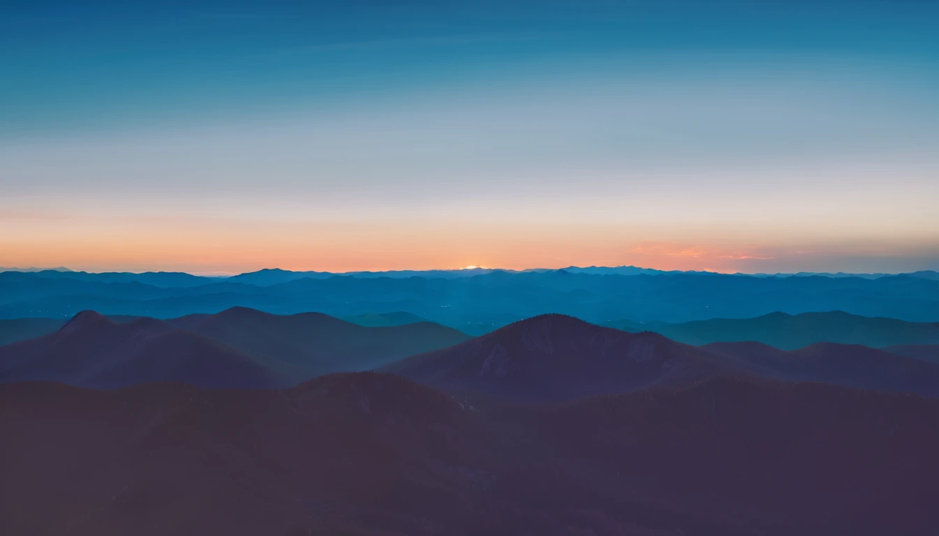 Create a high-resolution, ultra-high definition image of a vibrant red beam of light splitting the distant sky and a flat horizon, between the skyline and the even mountain range, with a dramatic atmosphere, glowing intensity, and a sunset or sunrise effect. The rendering should be realistic and photorealistic, capturing an epic and grand scene with a stylized touch like a fantasy painting. Ensure the full-size image has the proper scale of the light beam to the landscape, using advanced rendering techniques such as Octane Render, to inspire awe and wonder.