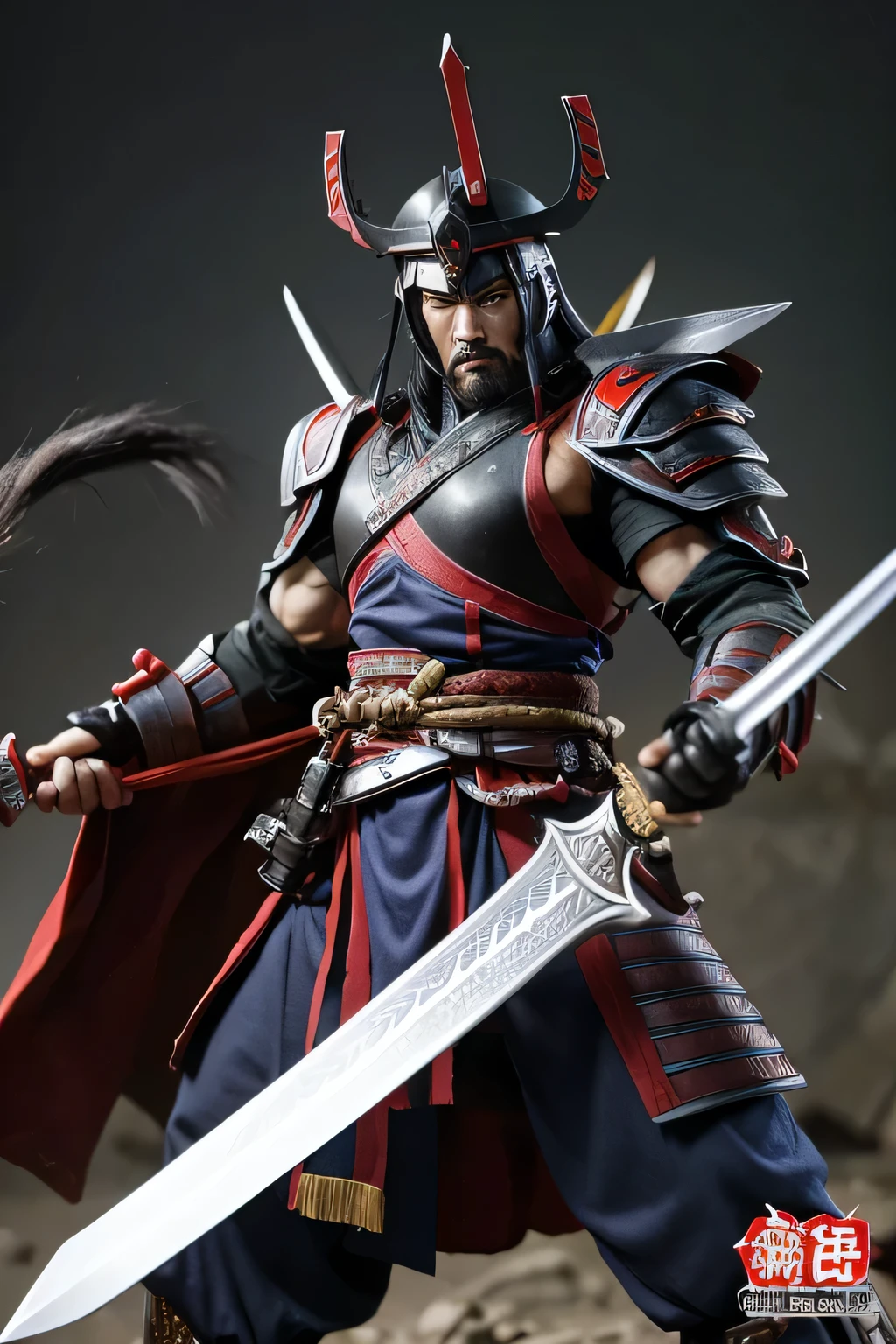 Cao Cao, Muscle々, Thick Coating, Grim face, Stick out your sword
