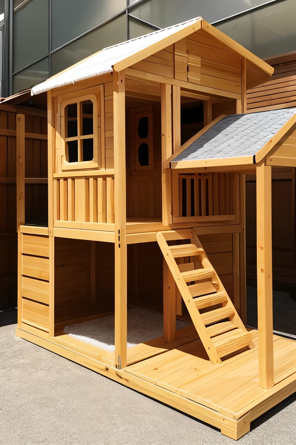 Indoor wooden cat house,4-story height,Plastic、