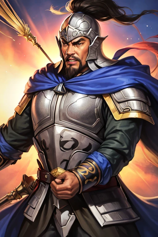 8K,knight with sword,1 male,ornate armor(The elaborately crafted coat of arms of a nobleman),ultra high resolution,surreal,realistic skin,Black hair short hair,big black eyes,muscular body,waist armor,delicate hands, Perfect hand shape, character art,action pose,masterpiece,Realistic RAW photos of the highest quality,bright colors,rich colors, backlight, movie lights, film grain,50mm lens
