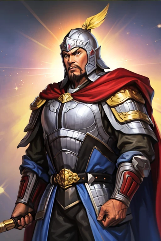 8K,knight with sword,1 male,ornate armor(The elaborately crafted coat of arms of a nobleman),ultra high resolution,surreal,realistic skin,Black hair short hair,big black eyes,muscular body,waist armor,delicate hands, Perfect hand shape, character art,action pose,masterpiece,Realistic RAW photos of the highest quality,bright colors,rich colors, backlight, movie lights, film grain,50mm lens,forage