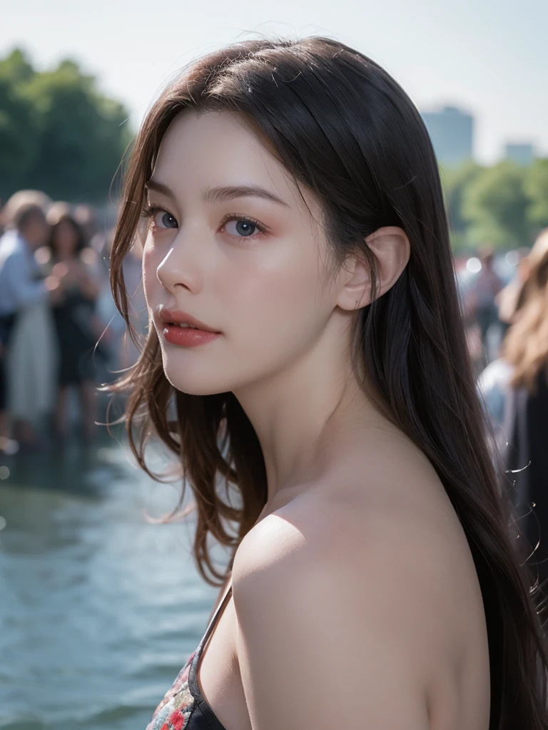 (masterpiece, best quality:1.2), (8k uhd, 16k, 32k, ultra high res), (photorealistic:1.37), (RAW photo), ultimate-realistic, ultimate-realistic details, ultimate-realistic texture, ultimate-intricate details, ultimate-realistic lighting, ultimate-realistic shadow, japanese girl, 24yo, ultimate-cute face, ultimate-RAW skin, ultimate-eyes, A photo of Mijiru's detailed face and body, ((from side, quite a bit body)), looking at the sky with hopeful and big smile on her face, ((Liv tyler mixed face:0.9)), Mijiru is a time-traveler with a strong body foundation and a tight up rose gold hair, dressed bare shoulders Keith haring designed loosen crop top, hands up, dynamic pose, The renaissance seine riverscape background should be bright, exotic and with a crowd that has different cultures, centered, luminism, black eye, cinematic, Isometric, awesome full color, insanely detailed, film grain, Hasselblad X2D 100C + XCD 2,5/25V, F/1.8, (cinematic still:1.2), 35mm photograph, film, bokeh, professional, 4k, highly detailed, perfect fingers ,Extremely Realistic, UHD, arwen,