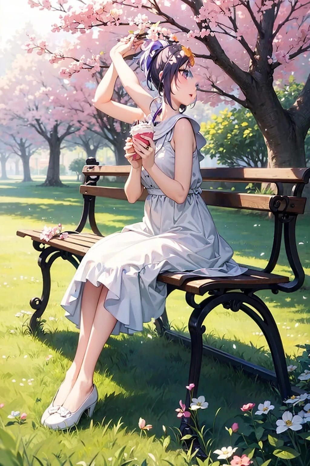 Kawai girl purple hair