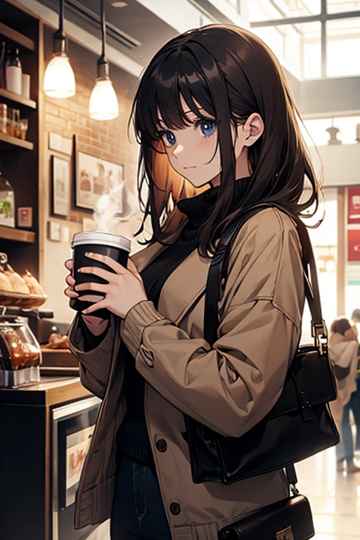 Holding a cup of coffee in your hand