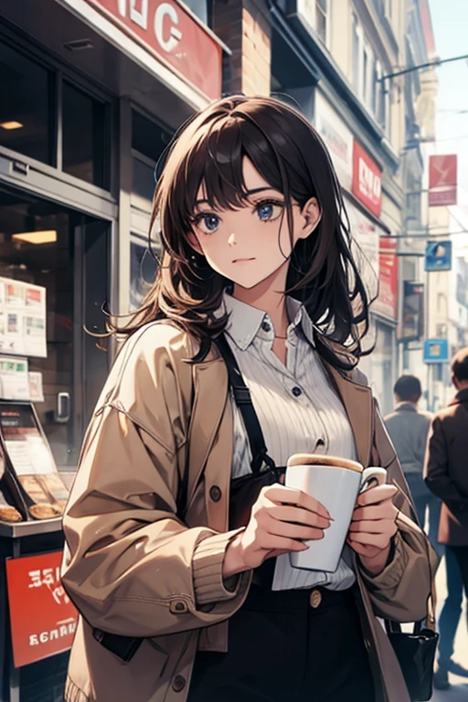 Holding a cup of coffee in your hand
