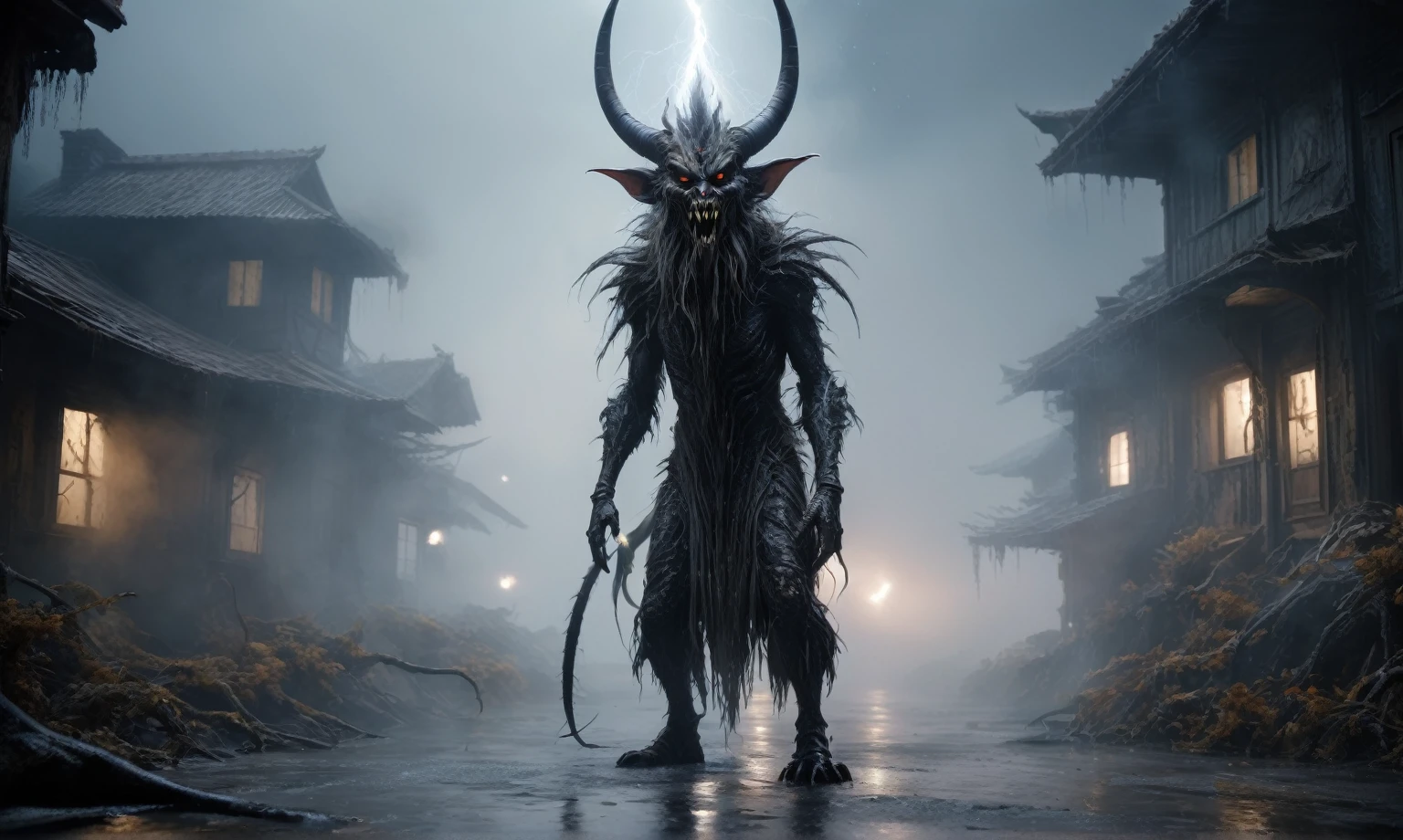 full body length,niobium hobgoblin,native africa xenomorph,once pretty face,eyebrow up,full body shot,ominous landscape,niobium gray atmosphere,photo,photorealism,Masterpiece,natural skin textures, hyper realism,hyper detailed,High contrast,Realism,Ultra Detailed,irina yermolova,close full body shot,32K resolution,Nikon Z9, ,demonic, dust, smoke, audience, mist, featuring ultra-realistic and hyper-realistic elements,Krampus,
Marta Bevacqua, Ellen Jewett, Kawacy, Katsuya Terada, Carne Griffiths, explosive lightning, concert lighting, bokeh, luminal space that feels
both bright and surreal. Includes liquid fluid elements for added depth and movement. Rendered in an unreal
engine and post-processed to achieve . Evokes a sense of dreamy, ethereal
and mystical mood,horror pixar movie still,thriller disney movie ,pixar render, animated