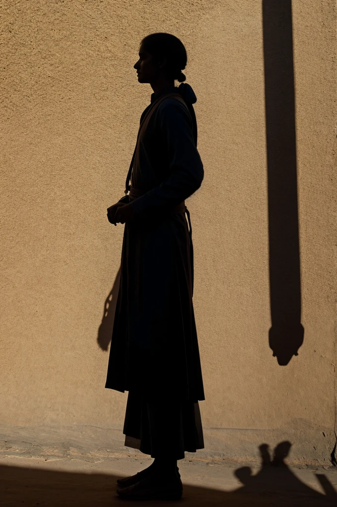 Photo of a shadow of a person wearing a gora