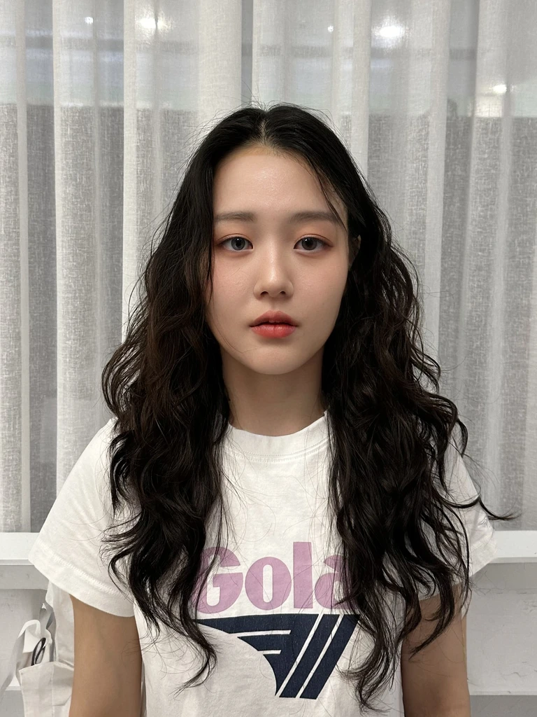 Best Quality, 8k, Masterpiece, (Portrait: 1.3), (photo realistic:1.4), (hyper realistic:1.4), Sharp Focus, looking at viewer, (smoother lighting:1.1), (increase cinematic lighting quality:0.9), realistic lighting, backlighting, light on face, ray trace, (brightening light:1.2), (Increase quality:1.4), sharp detail, (best quality real texture skin:1.4), finely detailed eyes, black_eyes, finely detailed face, 25 year old Korean woman, (white formal_shirt:1.4), (Create an image maintaining the original base model hairstyle:1.5)