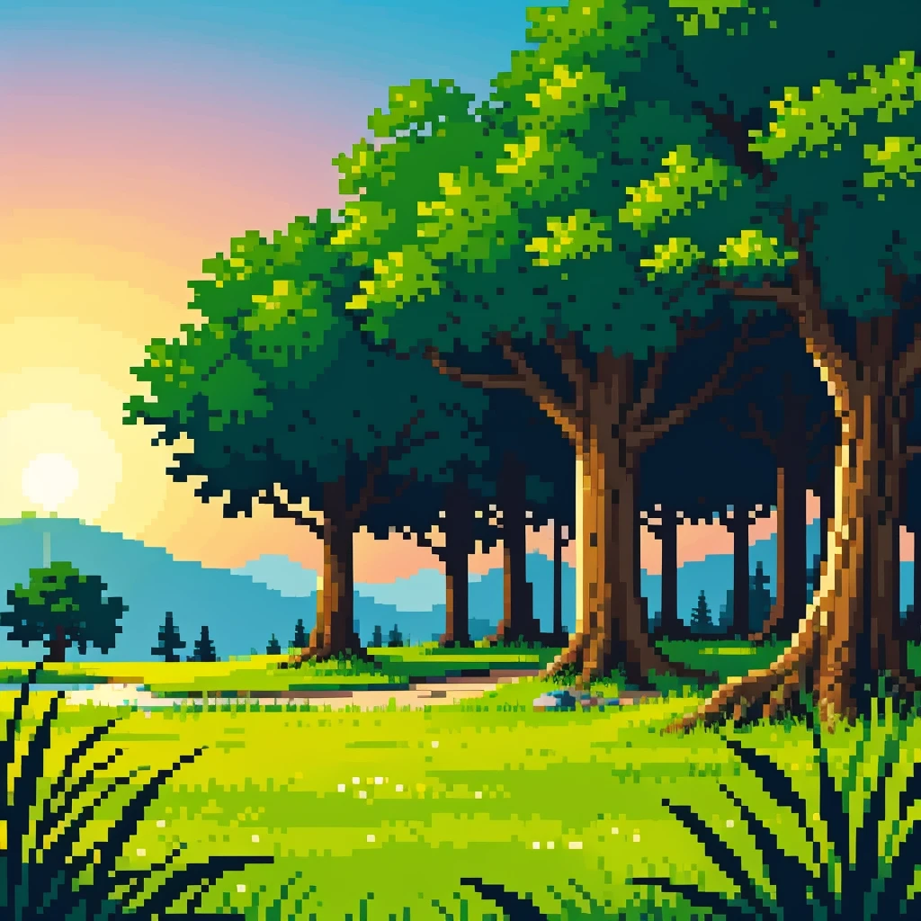Beautiful fantasy grassland landscape, two suns