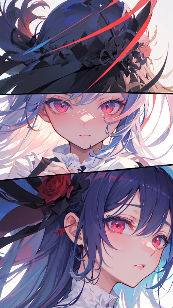 anime girl Red eyesで and a rose in her hair, Gothic Maiden Anime Girl, Red eyesで, Anime Style 4k, Stunning Anime Face Portraits, Beautiful anime faces, Beautiful anime style, Anime-style illustrations, Detailed portrait of an anime girl, Anime style portrait, Red eyes, Red eyes, yandere intricate, Red eyesが光る, Beautiful anime portraits