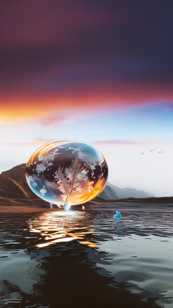 Floating on the water in the planet&#39;s bubbles