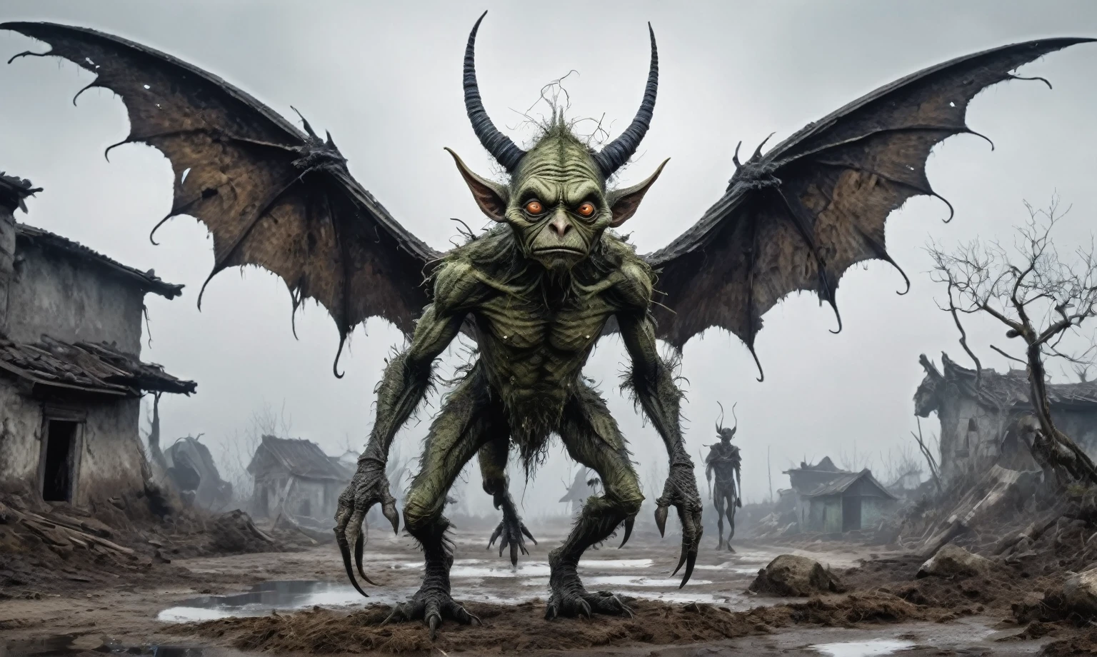 full body length shot,kobold,absolutely natural skin textures, hyper realisitc, hyper detailed,elegant wings,wings Extremely detailed,High contrast,Realistic,Chalsedoon goblin, back view,full body length,sparas,pretty face,intricate details,realistic humid skin,extremely intricate details,anatomically correct, eyes extremely detailed, high detailed eyes,High contrast,Ultra HD,Retina,HDR,photo,photorealism,Masterpiece, natural skin textures, hyper realism,hyper detailed,High contrast,(HDR:1.4),Realism,Ultra Detailed,irina yermolova, close full body shot,16K resolution,RAW, Nikon Z9,Paul Zizka,full body length,niobium goblin,native irish,pretty face,eyebrow up,full body shot,ominous landscape,niobium gray atmosphere,by art Simon Stalenhag,Nicola Samori,(((Wangechi Mutu))),scary complicated village of stalkers,Stone Forest in Yunnan Province of Italia,Venice Mas