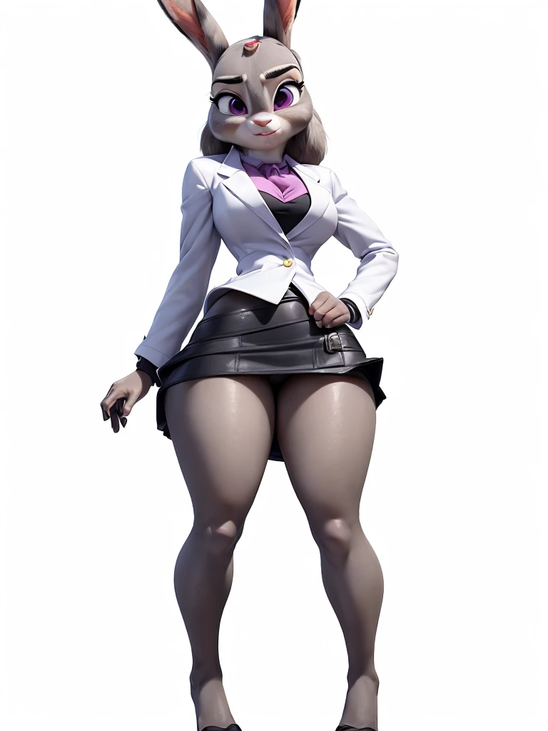 best quality,
masterpiece,
super detail,
3D,
Portrait,
fun atmosphere,
furry woman,
anthropomorphic female,
bloom office, 

(Face is JudyHopps:1.4),
(straight hair:1.3),
(bangs:1.3),
bright purple eyes,
(arched eyebrows:1.3),
(uplift eyebrows:1.1),
(rabbit ears:1.1),

Body is NamiFinal, 
Body covered with rabbit fur,
(body is gray with fluffy and fluffy:1.3),
(skin is wool fabric with fluffy and fluffy:1.3),

office lady is wearing suit,
((White blouse)),
((Black blazer jacket)),
((Black skirt)),
clothes made of cotton,

(solo:1.5),
(1 lady:1.5),
one character only