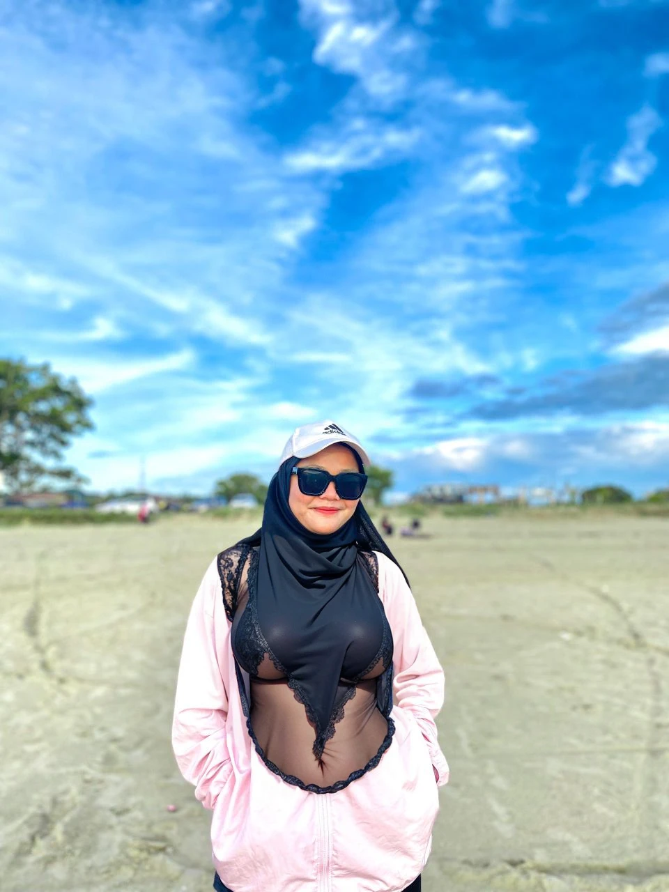 High resolution UHD, Improvement of quality, Soft lighting, Highly detailed, Very detailed on clothes, high quality clothes, Advanced Details, Sharp Focus, High resolution, , Breasts Covth Hijab and Dress, Real clothes, Real Lighting, Same clothes, Same Clothes With Big Breasts, Big Birt Covered