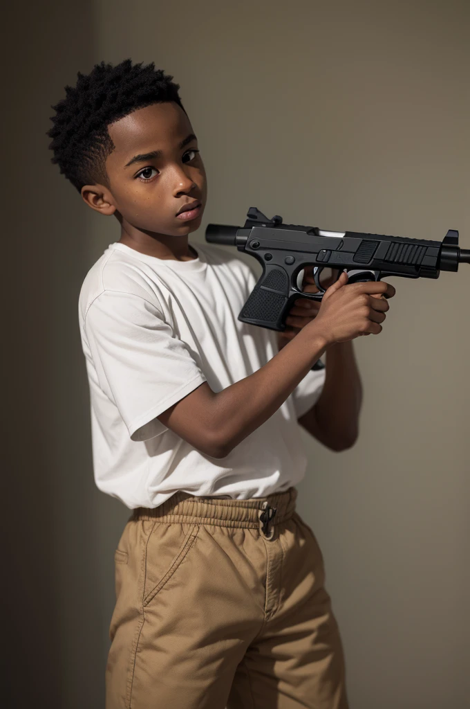 Black boy with a pistol