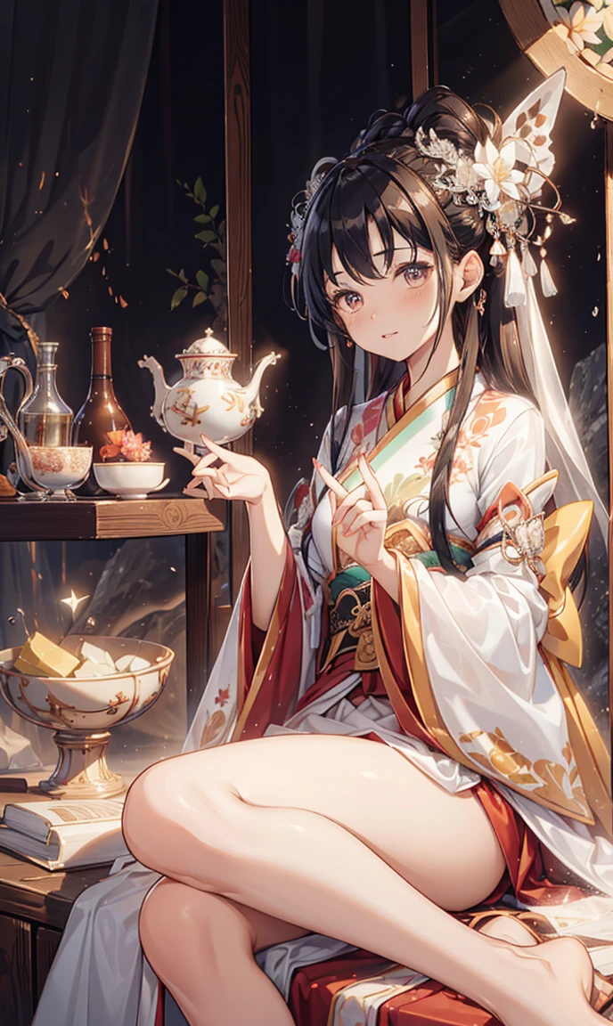 best quality, Ultra-high resolution,Perfect anatomical structure,
Extremely complex, 8K Ultra HD,
1 girl,Solitary,
td dress,td hair accessories,Transparent clothes, Hanfu,
indoor,bedroom,