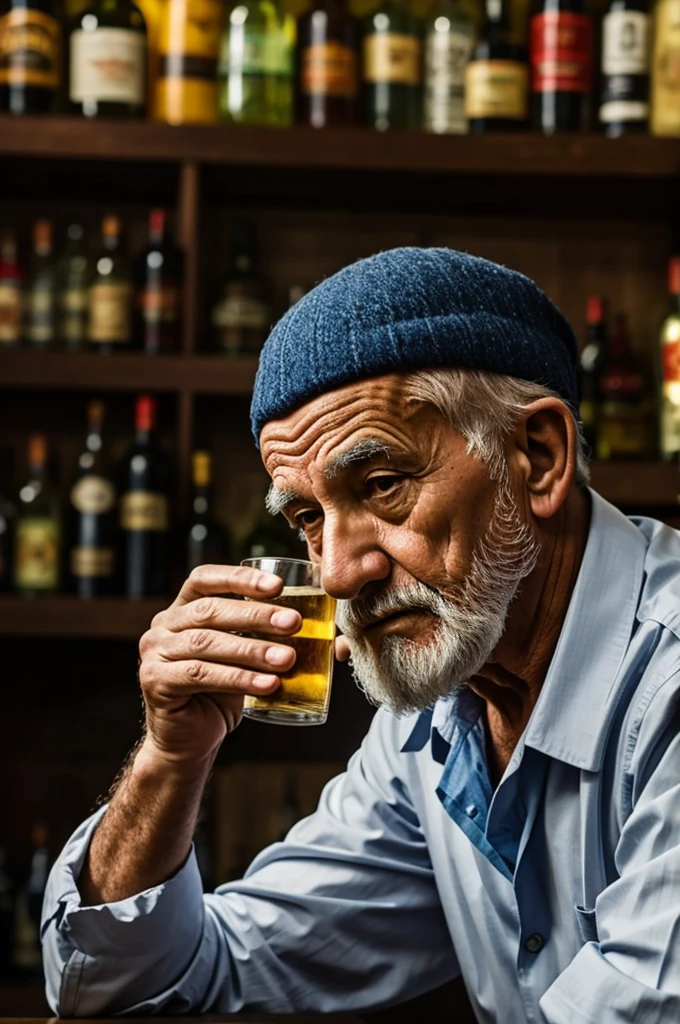 Alcoholic old man
