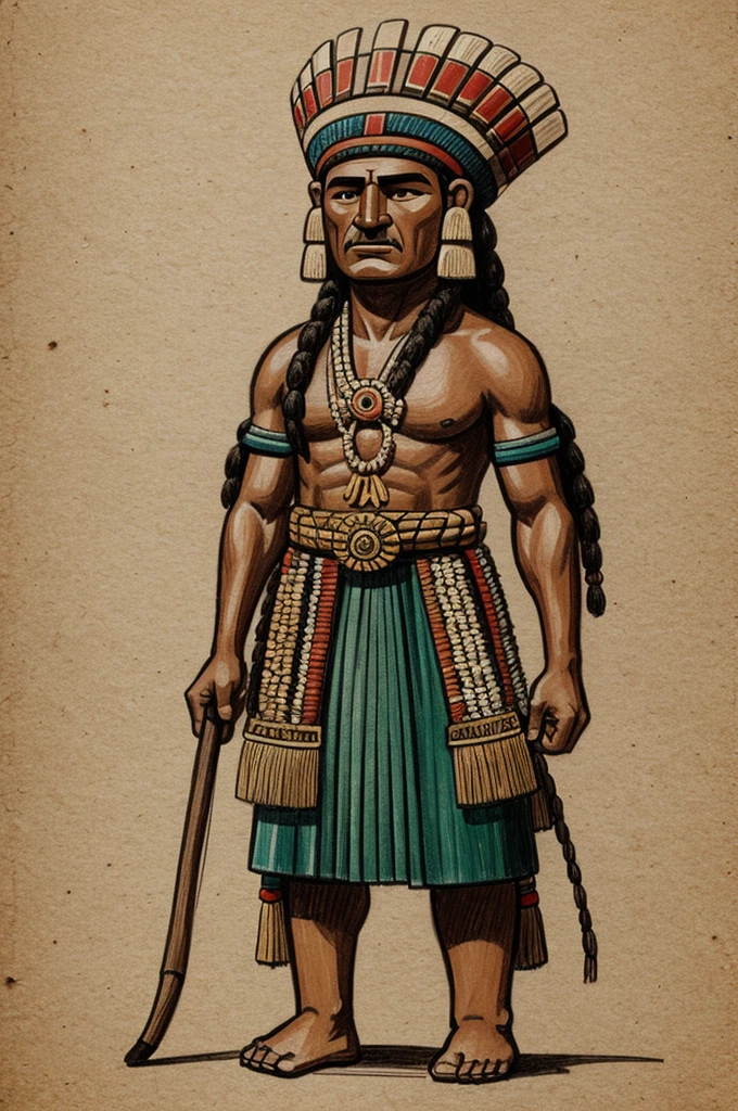 Draw me a pre-Columbian figure from Costa Rica, but in sketch