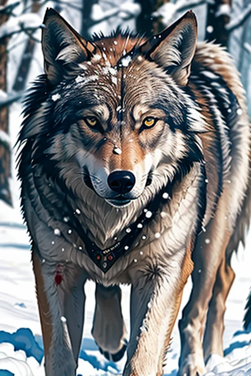 4k highly detailed realistic digital extremely high quality RAW photograph, a portrait photo of margot robbie that lived with wolves her whole life is now leading them to battle. torn clothes exposing (nude:1.4) body, armored pauldrons, fangs, curled horns, big breasts, ((snow and blood)), ((wolf tattoos)), epic, hyperrealistic, hyperrealism, 8k, cinematic lighting, greg rutkowski, wlop, (f1.8 short focus bokeh)