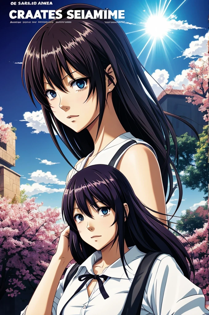 Create an anime cover with a title in Spanish