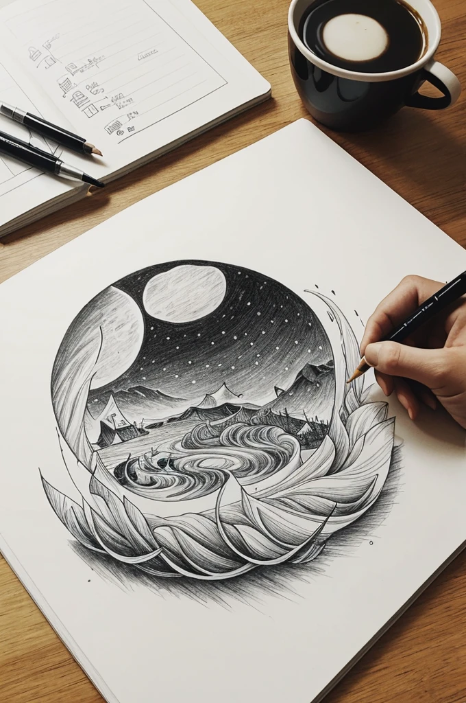 "Draw an illustration titled 'The hidden face of TikTok'. The image should show a bright and cheerful half of TikTok, full of vibrant colors, happy emojis, and characteristic elements of the application, like viral videos and popular dances. The other half should be darker and more gloomy., showing the negative aspects of the platform, like addiction, inappropriate content, and data manipulation. The transition between the two halves must be clear, highlighting the contrast between the visible part and the hidden side of TikTok."