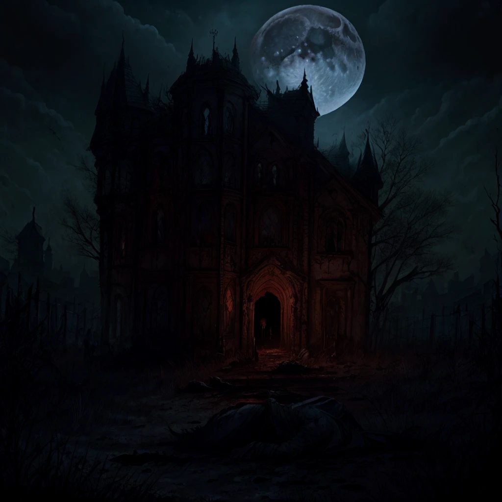 Florest dark, Terror, eyeshadows, darkness, bloodstains, corpses, fullmoon